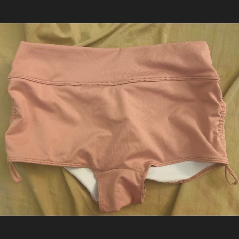 NWT Victoria’s Secret PINK VS Gym to Swim Shortie Medium Ruched Sides Rose